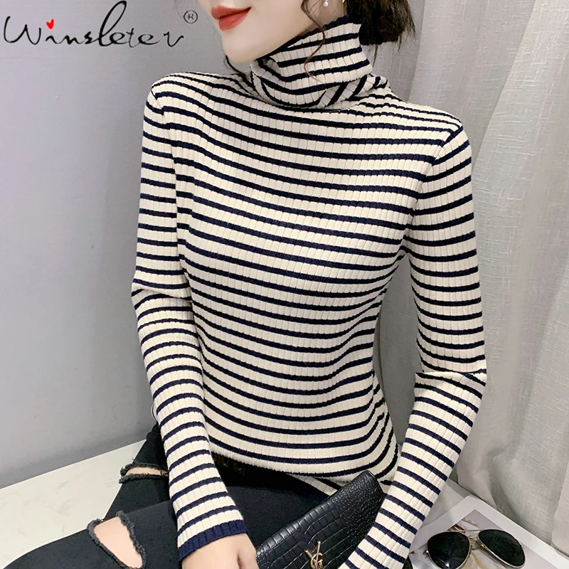 Autumn Winter 2022 Women Clothing Sweater Knitwear Striped Turtleneck Slim Long Sleeve Tops Pullover Jumper Casual C27907
Autumn Winter 2022 Women Clothing Sweater Knitwear Striped Turtleneck Slim Long Sleeve Tops Pullover Jumper Casual C27907