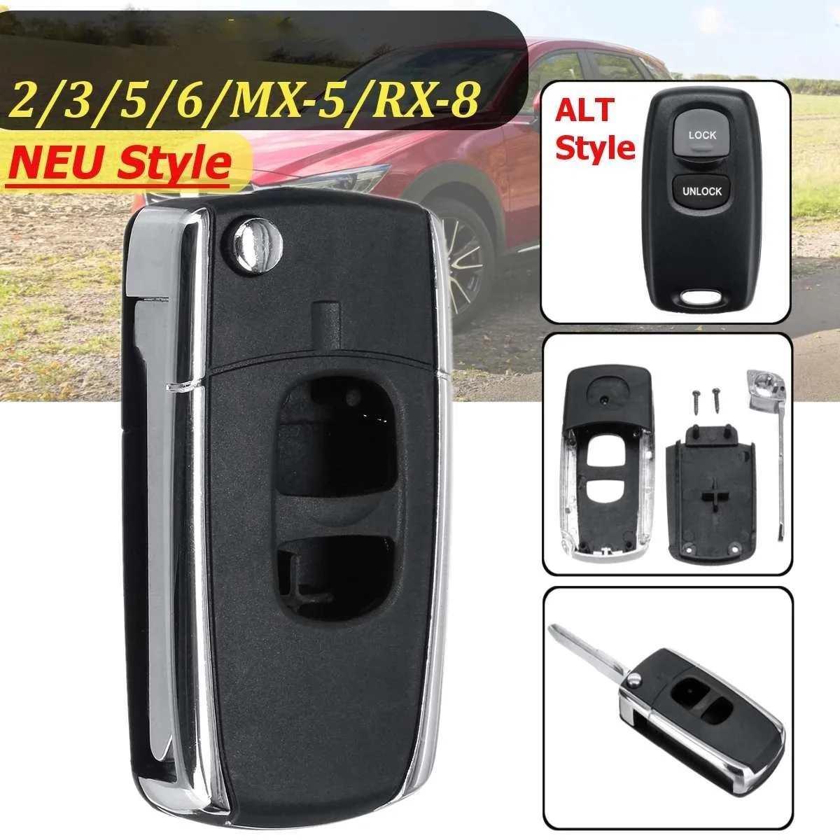 2 Buttons Remote Flip Folding Car Key Shell Case Uncut Blank Blade Replacement for Mazda 2 3 5 6 MX-5 RX-8
2 Buttons Remote Flip Folding Car Key Shell Case Uncut Blank Blade Replacement for Mazda 2 3 5 6 MX-5 RX-8