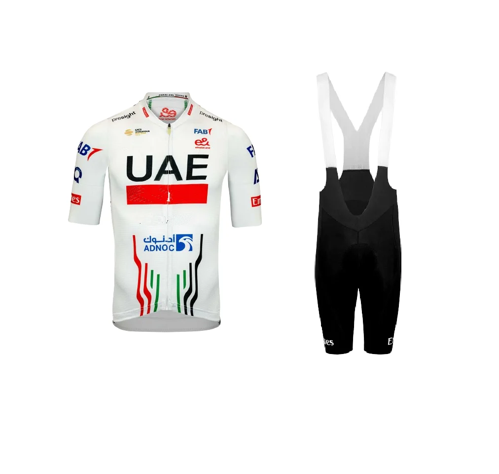 

2024 UAE Team Men's Cycling Jersey Short Sleeve Bicycle Clothing With Bib Shorts Ropa Ciclismo