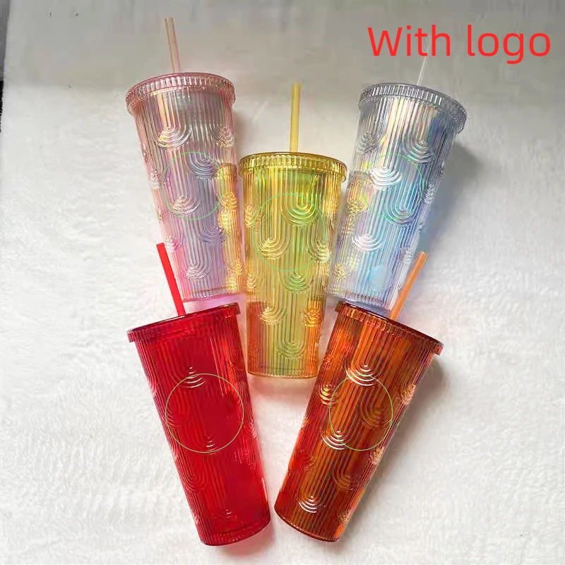 2024 new internet celebrity mermaid cup 710ml reusable plastic straw cup with logo double-layer coffee cup diamond durian cup
2024 new internet celebrity mermaid cup 710ml reusable plastic straw cup with logo double-layer coffee cup diamond durian cup