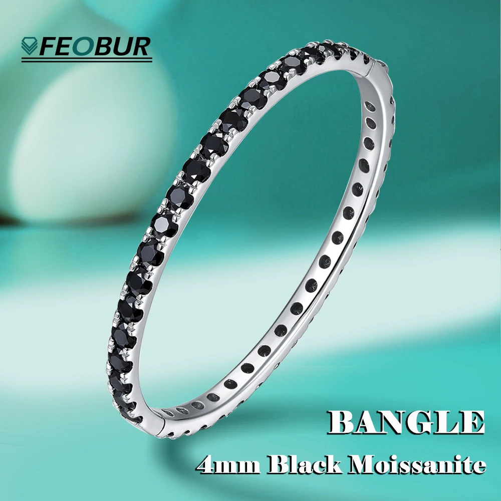4mm Full Black Moissanite Bangle Luxury Round Cut Diamond Hiphop 925 Sterling Silver Plated Withe Gold Bracelet for Women Men
4mm Full Black Moissanite Bangle Luxury Round Cut Diamond Hiphop 925 Sterling Silver Plated Withe Gold Bracelet for Women Men