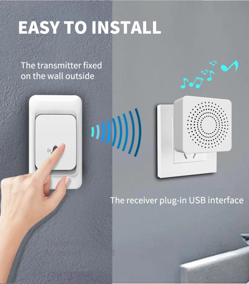 433 Doorbell Wireless Home Villa Intelligent Remote Control Doorbell USB Powered Elderly Call Reminder Intercom Protection
433 Doorbell Wireless Home Villa Intelligent Remote Control Doorbell USB Powered Elderly Call Reminder Intercom Protection