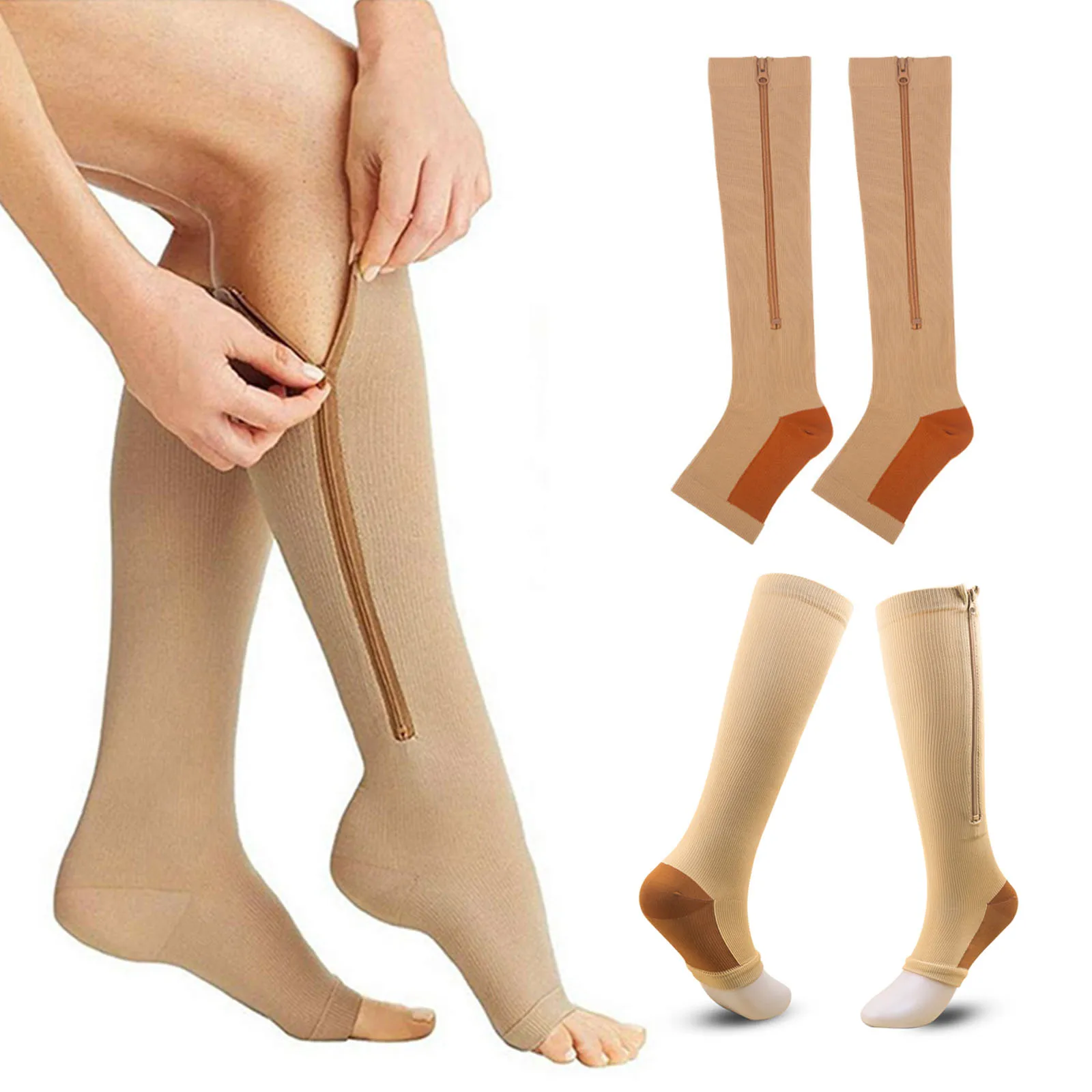 1Pairs Zipper Compression Socks Men Women Medical Pressure Open-toed Long Calf Sleeves Varicose Vein Sports Yoga Slim Socks
1Pairs Zipper Compression Socks Men Women Medical Pressure Open-toed Long Calf Sleeves Varicose Vein Sports Yoga Slim Socks
