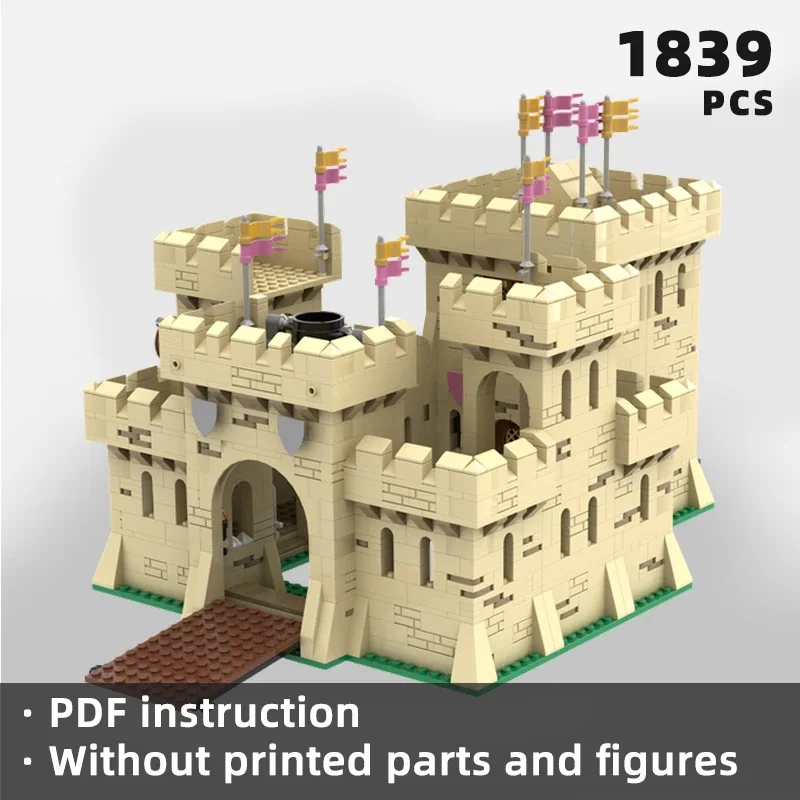 

classic yellow castle bricks medieval military fortress stronghold knight architecture blocks moc modular bricks castle keep