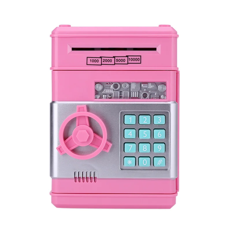 

Mini Electronic Password Money Box ATM Piggy Bank Safety Chewing Cash Coins Saving Box Automatic Deposit Banknote Kids Gift