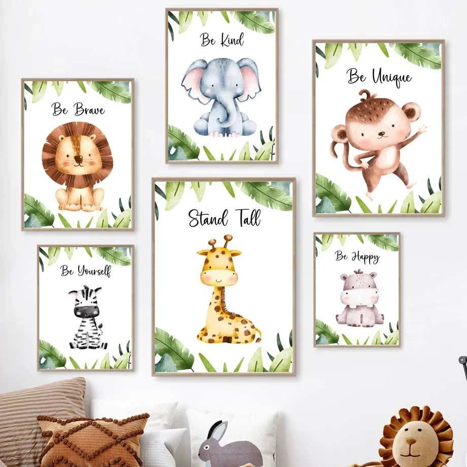 Boho Cartoon Zebra Giraffe Lion Monkey Wall Art Canvas Painting Nordic Posters And Prints Wall Picture Baby Kids Room Home Decor
Boho Cartoon Zebra Giraffe Lion Monkey Wall Art Canvas Painting Nordic Posters And Prints Wall Picture Baby Kids Room Home Decor