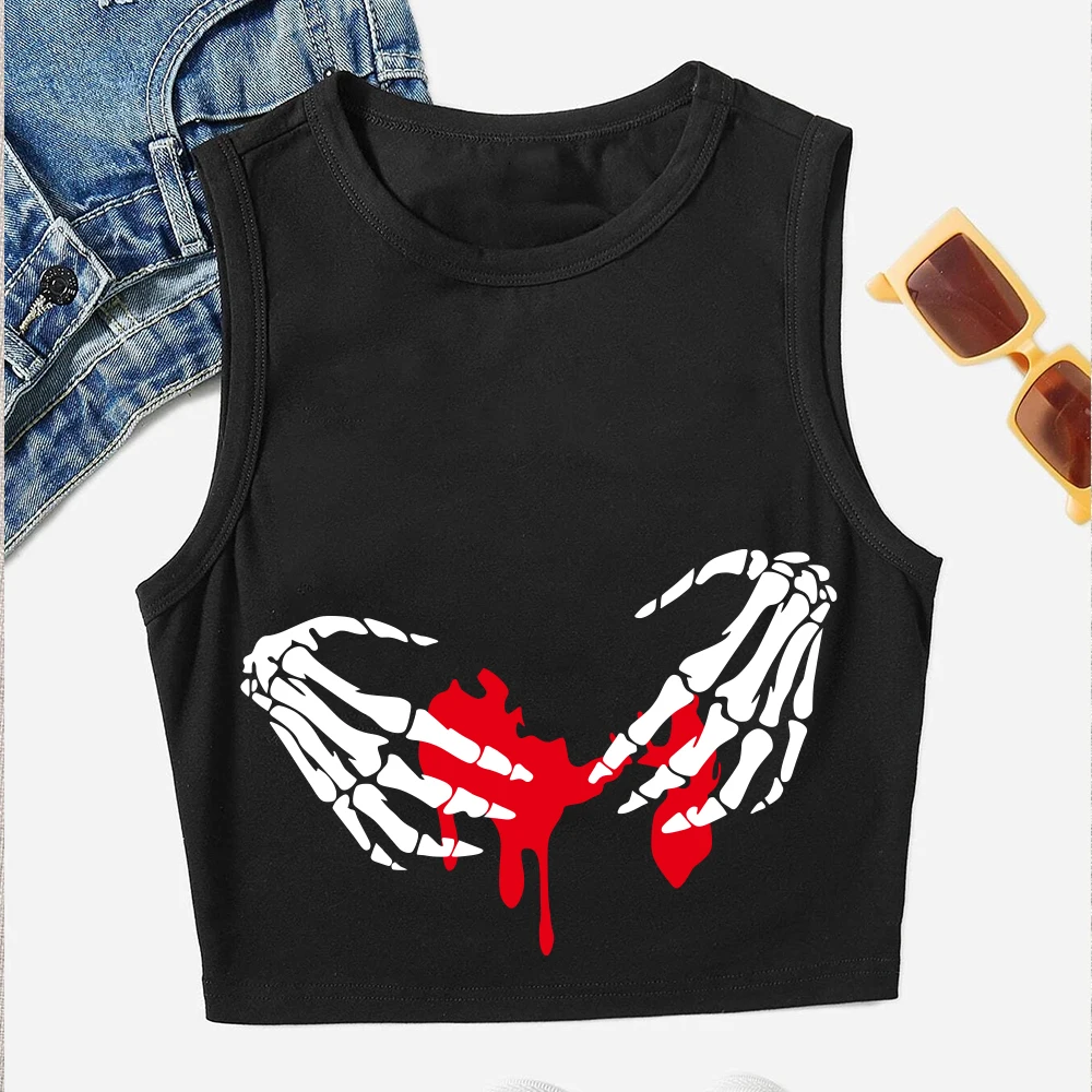 Seeyoushy Summer Fashion Women's Tank Top Harajuku Skull Finger Print Sexy Womens Top Y2K Aesthetic Top Tank Tops Crop Top Women
Seeyoushy Summer Fashion Women's Tank Top Harajuku Skull Finger Print Sexy Womens Top Y2K Aesthetic Top Tank Tops Crop Top Women