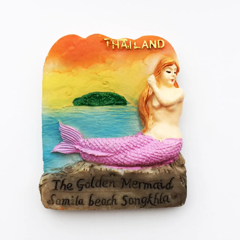 Fridge magnet Thai Phuket mermaid with exquisite design, home decoration, message stickers, travel souvenirs, gifts, resin craft
Fridge magnet Thai Phuket mermaid with exquisite design, home decoration, message stickers, travel souvenirs, gifts, resin craft