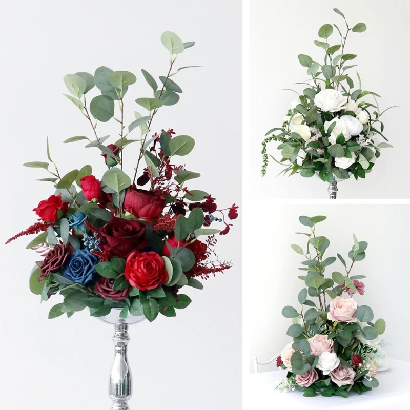 

Wedding Road Guide Flower Bouquet Artificial Silk Flower Tabletop Decoration for Festival New Year Party Decoration