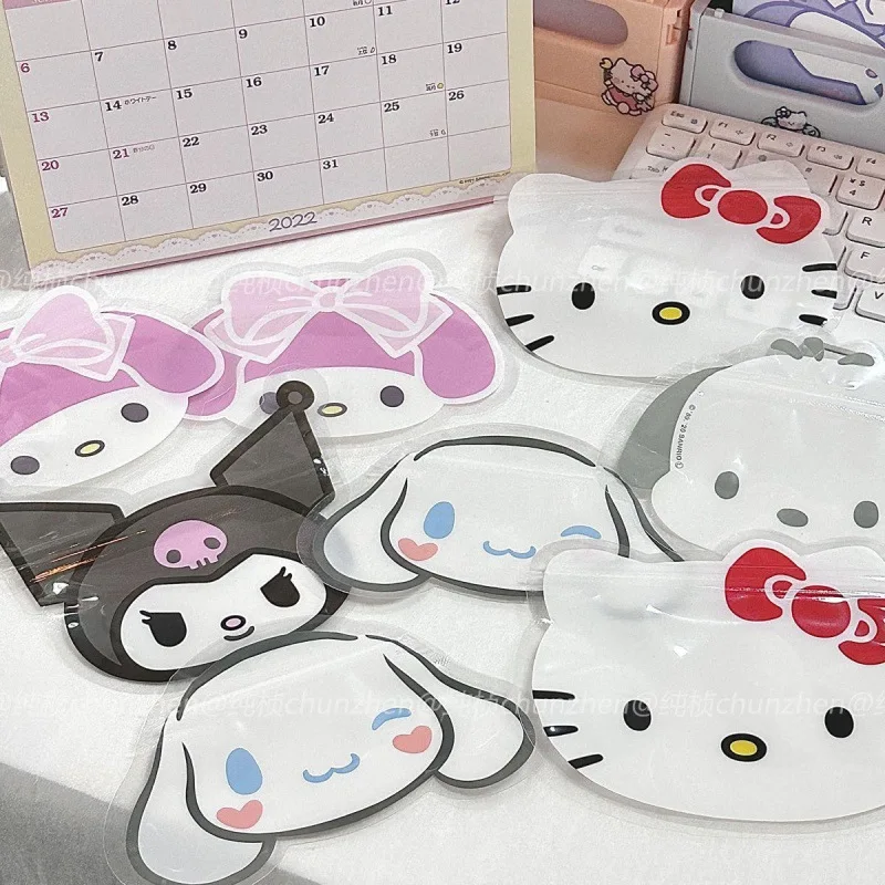 

1Pcs Sanrio Kawaii Hello Kitty Sealed Bag Anime Cute Cartoon Storage Bag Waterproof Tabletop Debris Storage Cosmetic Cinnamoroll