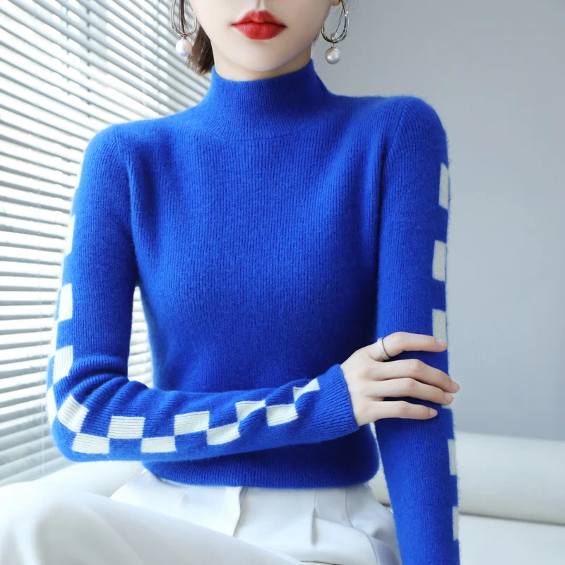 Women High Elastic Pullover 100% Pure Wool Sweater Winter New Turtleneck Sweaters Female Warm Soft Basic Jumper Slim Femme Tops
Women High Elastic Pullover 100% Pure Wool Sweater Winter New Turtleneck Sweaters Female Warm Soft Basic Jumper Slim Femme Tops