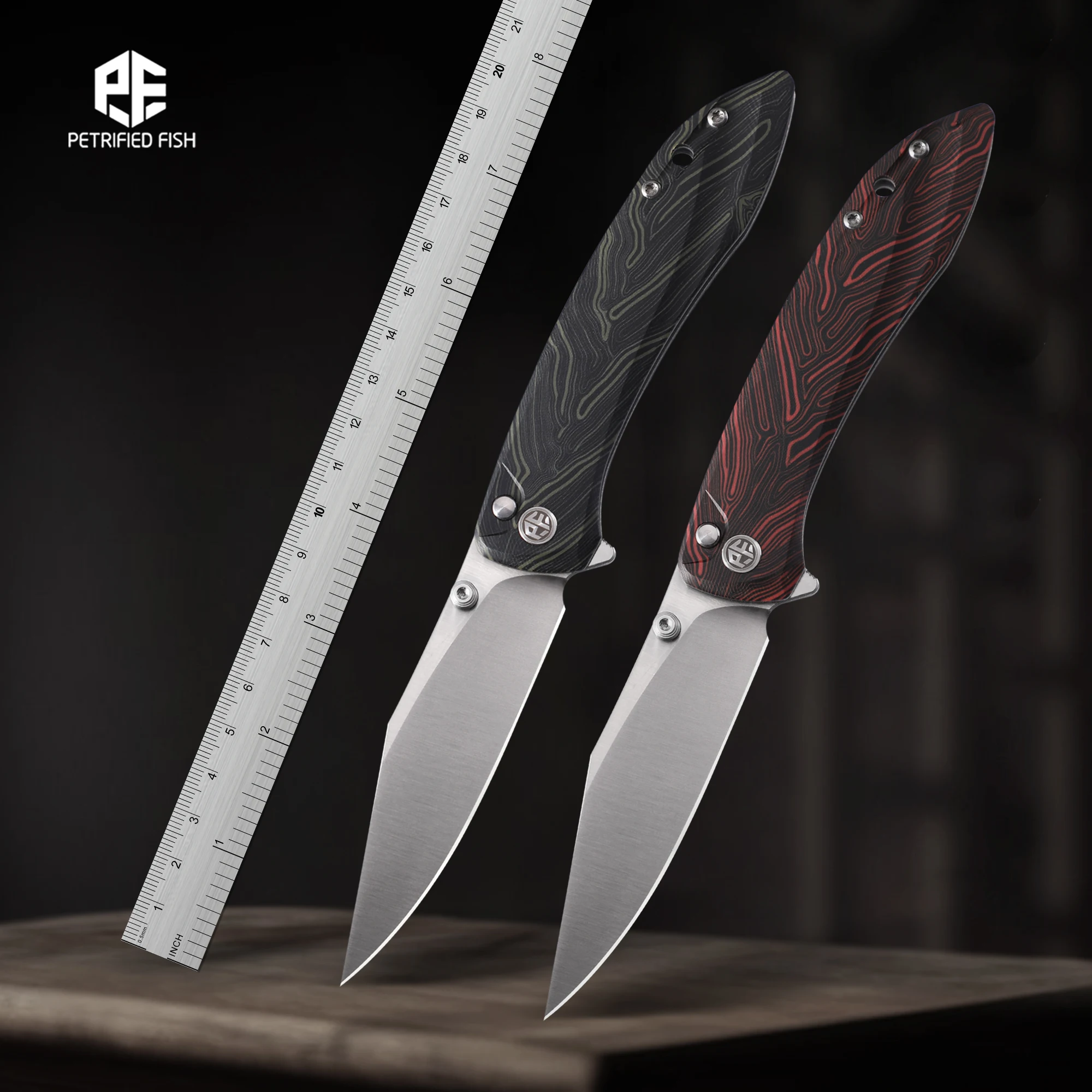 Petrified Fish PFE08 K110 Steel Blade G10 Handle Folding Pocket Knives Ceramic Ball Bearing Outdoor Camping Hunting Hand Tools
Petrified Fish PFE08 K110 Steel Blade G10 Handle Folding Pocket Knives Ceramic Ball Bearing Outdoor Camping Hunting Hand Tools