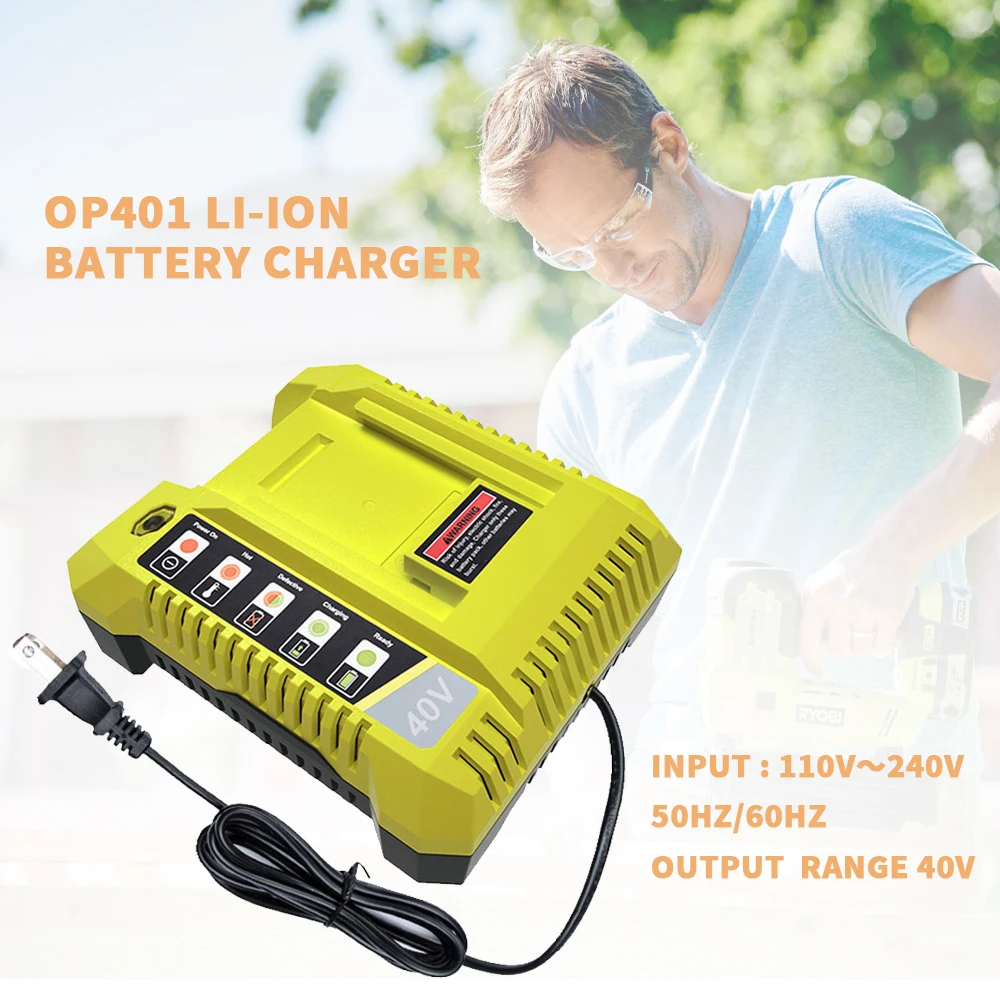 Подходит для зарядного устройства Ryobi для литиевых аккумуляторов OP401, OP400,OP403,OP403A,ZROP401, адаптер 36-40 В, зарядное устройство для косилок
Подходит для зарядного устройства Ryobi для литиевых аккумуляторов OP401, OP400,OP403,OP403A,ZROP401, адаптер 36-40 В, зарядное устройство для косилок