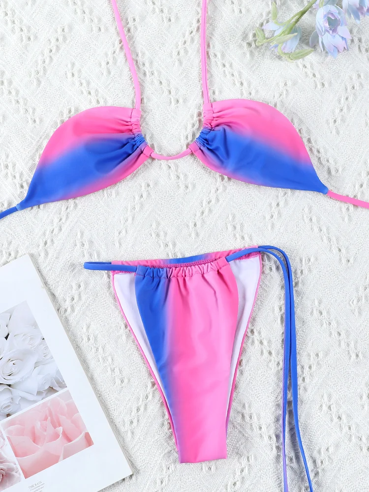 Gradient Bikini Set Tie Dye Bikinis Sexy Swimwear Women Block Color Adjust Bathing Suit High Quality Bandage Swimsuit Female
Gradient Bikini Set Tie Dye Bikinis Sexy Swimwear Women Block Color Adjust Bathing Suit High Quality Bandage Swimsuit Female