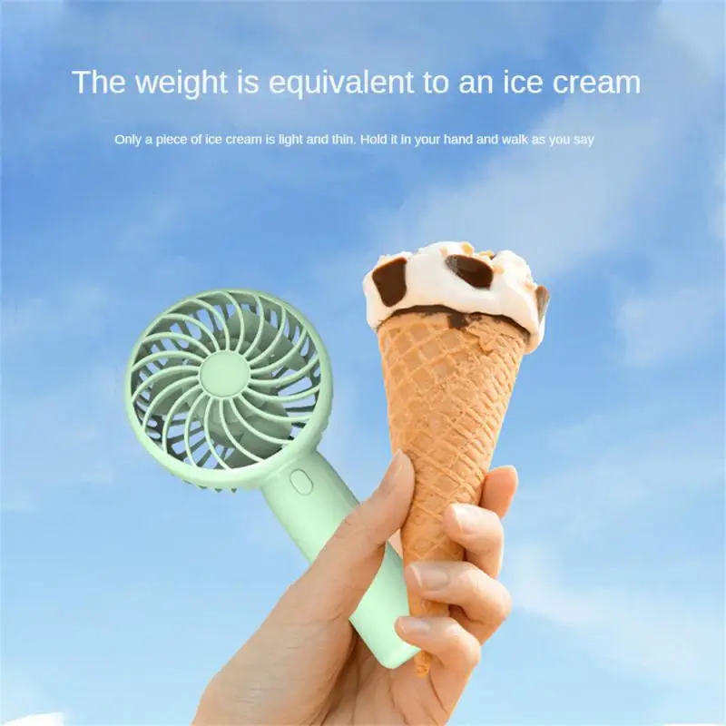 

Small Fan Summer Color Matching Mini Handheld USB Portable Students Rechargeable Large Wind Force Lightweight Slim Safety Fans
