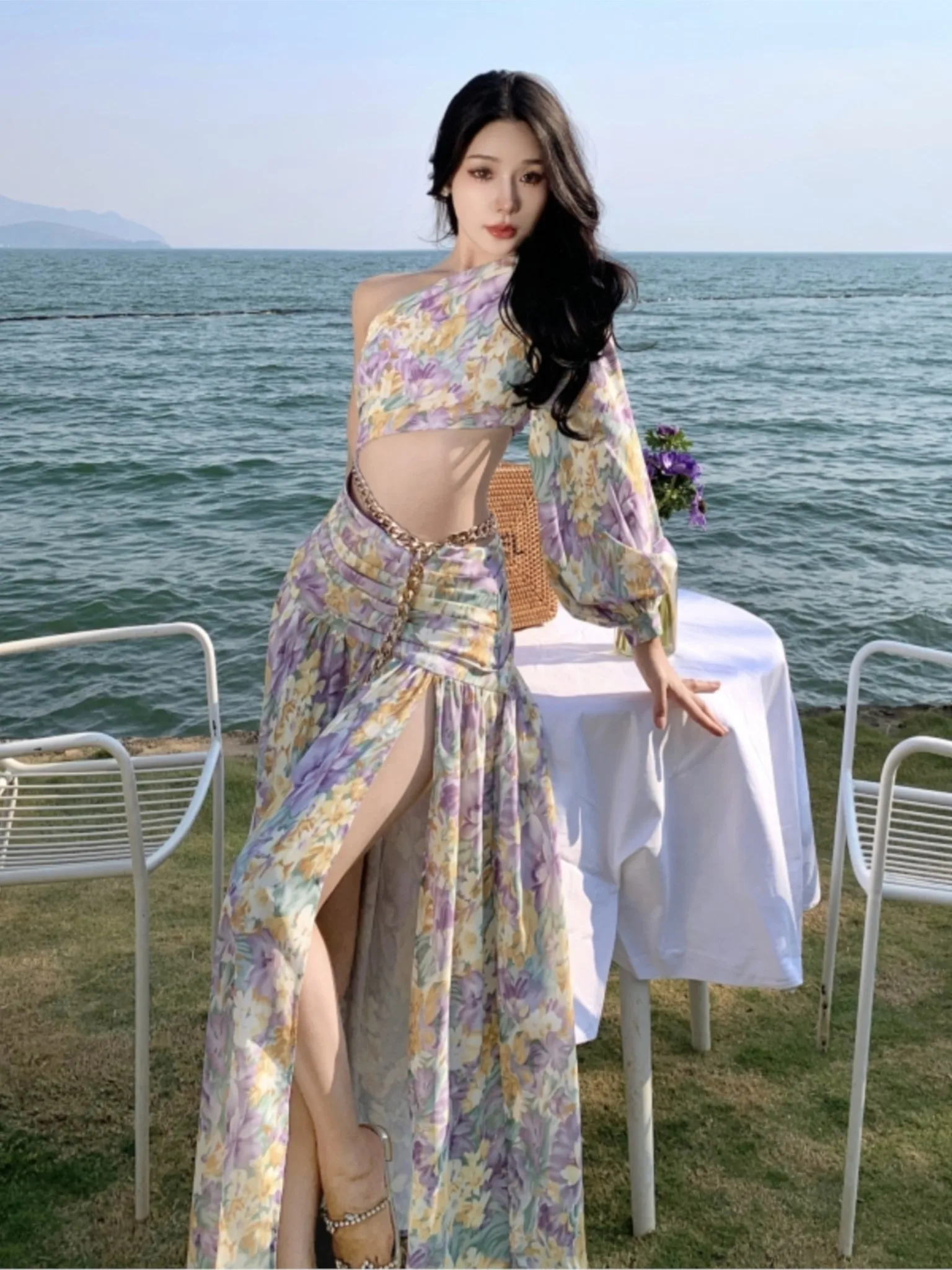 Elegant Hollow Out Beach Holiday Long Dress Floral Print Split Evening Party Robe Women Fashion Spring Autumn One Piece Clothes
Elegant Hollow Out Beach Holiday Long Dress Floral Print Split Evening Party Robe Women Fashion Spring Autumn One Piece Clothes