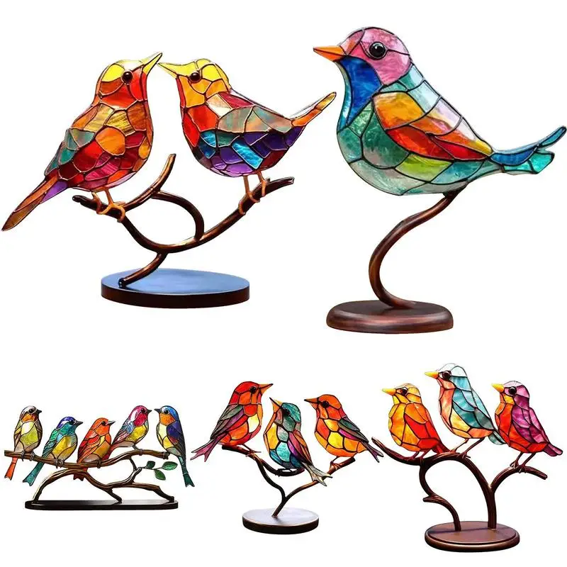 Stained Glass Birds Portable Colorful Birds Series Branch Desktop Ornaments Animals Shape Iron Art Craft For Home Decorations
Stained Glass Birds Portable Colorful Birds Series Branch Desktop Ornaments Animals Shape Iron Art Craft For Home Decorations