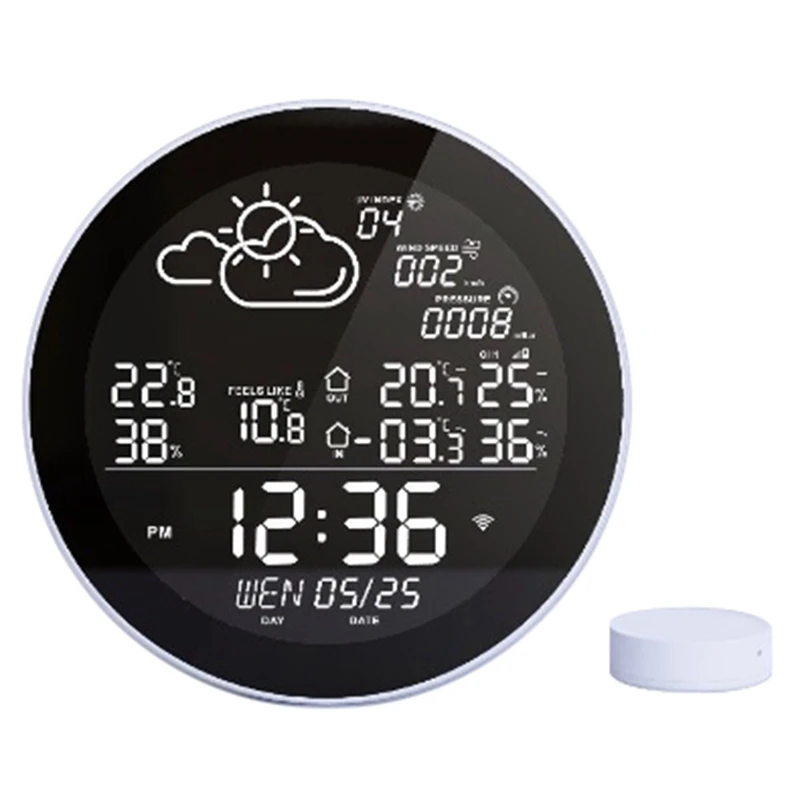 Tuya Wifi Weather Clock Weather Forecast Weather Wireless Smart Thermometer Hygrometer Remote Gauge Alarm Clock-EU Plug
Tuya Wifi Weather Clock Weather Forecast Weather Wireless Smart Thermometer Hygrometer Remote Gauge Alarm Clock-EU Plug