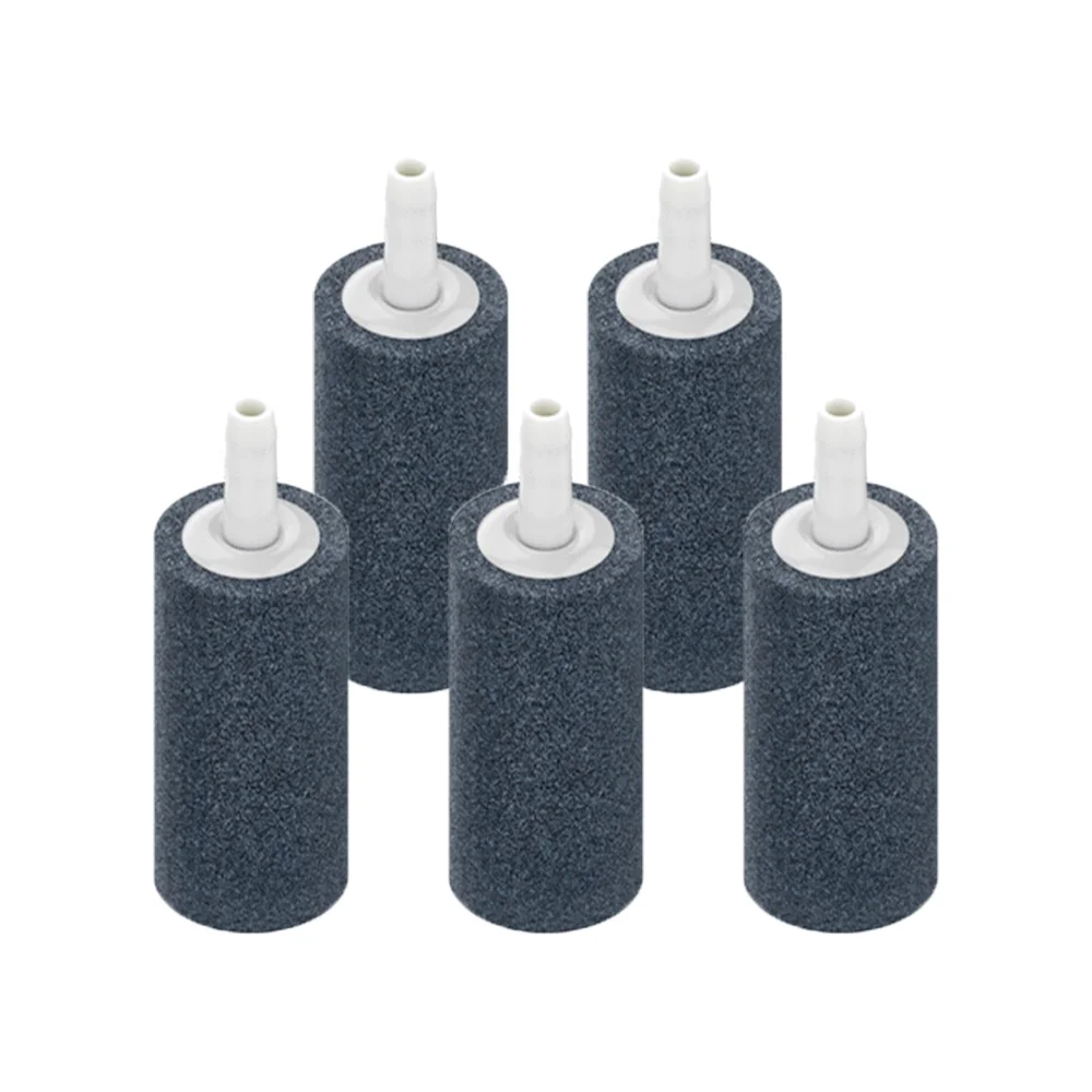 

5Pcs Aquarium Bubble Stone Cylinder Shape Airstones For Fish Tank Aerator Pump Hydroponics Oxygen Diffuser 1 Inch