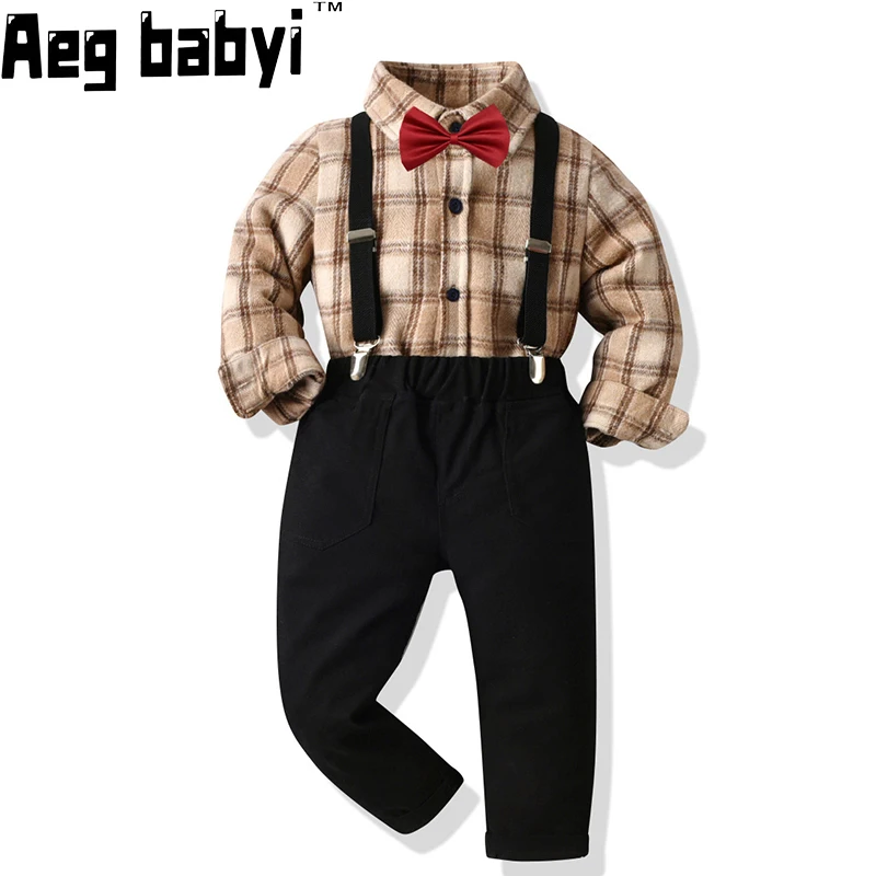 Baby Boys Clothing Sets Spring Autumn New Kids Boys Long Sleeve Plaid Bowtie Tops + Suspender 2PCS Gentleman Dress Suit
Baby Boys Clothing Sets Spring Autumn New Kids Boys Long Sleeve Plaid Bowtie Tops + Suspender 2PCS Gentleman Dress Suit