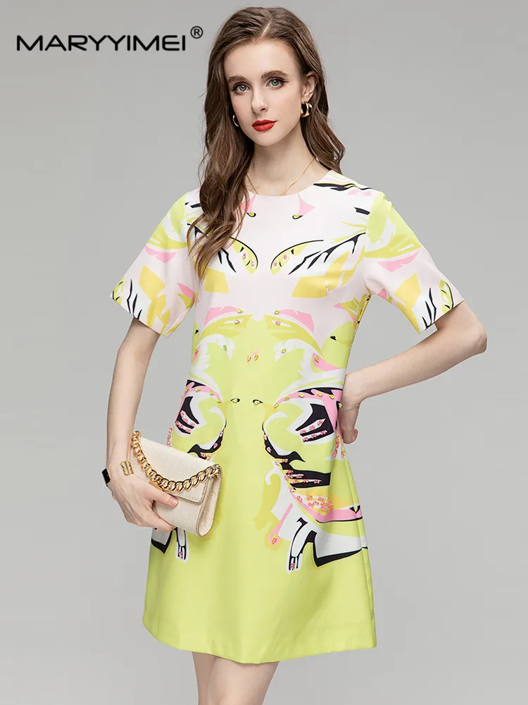 MARYYIMEI Spring Summer Fashion Women's Elegant dress Short Sleeved Cartoon Print Crystal Holiday Mini Dresse
MARYYIMEI Spring Summer Fashion Women's Elegant dress Short Sleeved Cartoon Print Crystal Holiday Mini Dresse