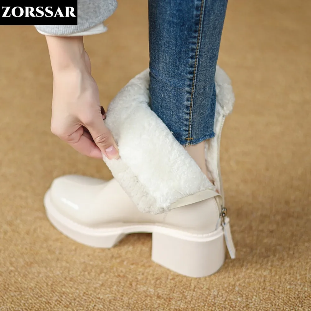 Women Snow Boots 2023 Autumn Winter Plush Warm Shoes Lady Fashion Ankle Boot Female Patent Leather Zipper Thick Heel Pumps
Women Snow Boots 2023 Autumn Winter Plush Warm Shoes Lady Fashion Ankle Boot Female Patent Leather Zipper Thick Heel Pumps