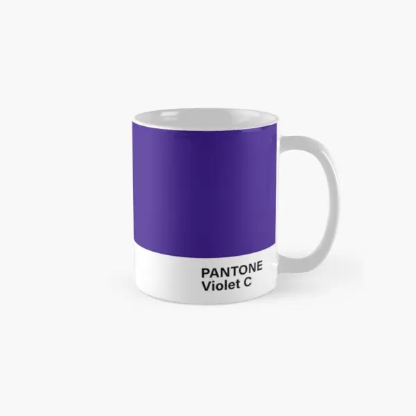 

Pantone Violet C Classic Mug Drinkware Gifts Picture Handle Round Design Coffee Simple Photo Image Printed Tea Cup