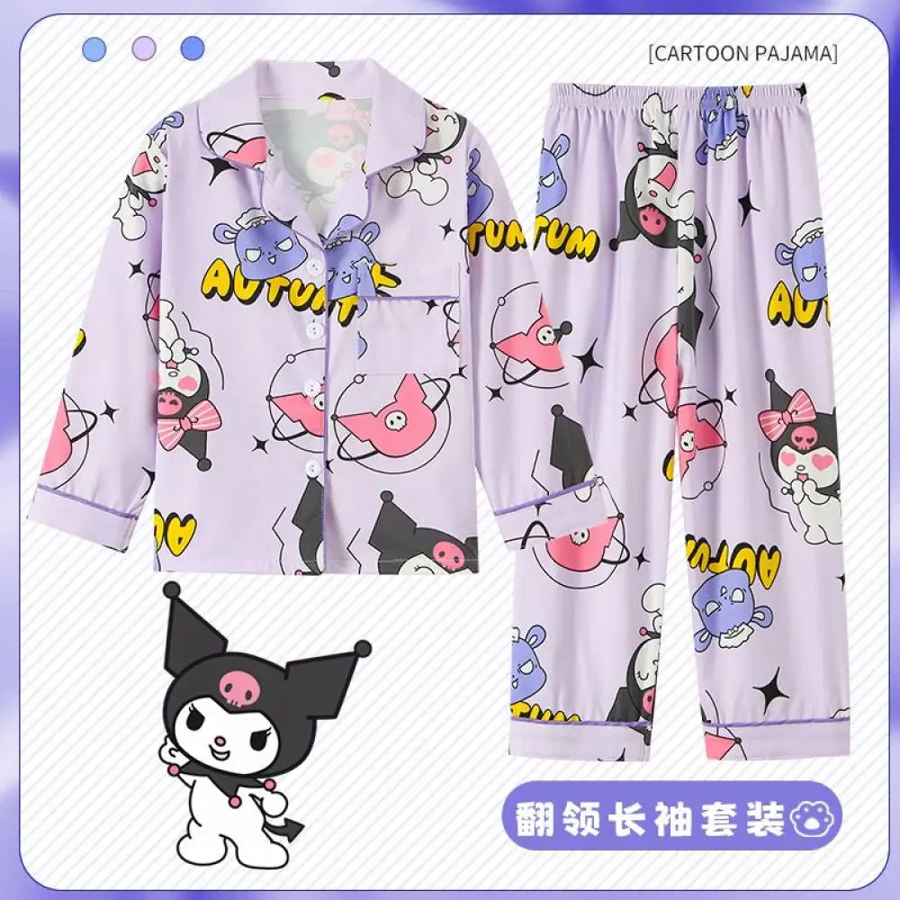 Sanrio Kuromi Children's Pajamas Loungewear Cardigan Cartoon Long Sleeves Pure Cotton Close To The Body Soft Princess Kawaii Hot
Sanrio Kuromi Children's Pajamas Loungewear Cardigan Cartoon Long Sleeves Pure Cotton Close To The Body Soft Princess Kawaii Hot