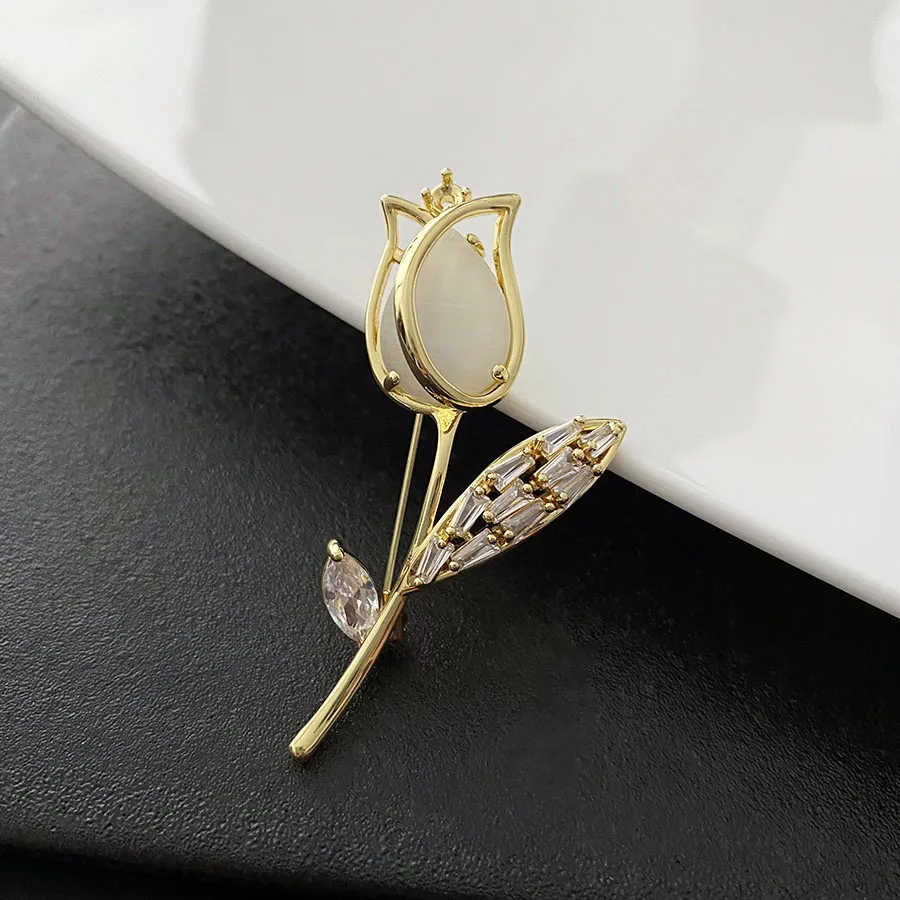 Fashion New High-grade Titanium Steel Exquisite Cat's Eye Tulip Women's Brooch Pins Light Luxury Jewelry AccessoriesGift
Fashion New High-grade Titanium Steel Exquisite Cat's Eye Tulip Women's Brooch Pins Light Luxury Jewelry AccessoriesGift
