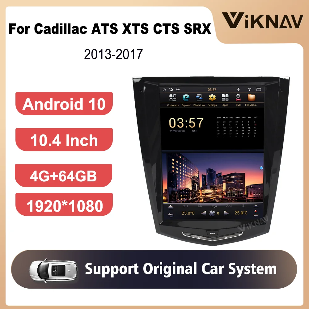 

Android 10 PX8 10.4Inch 64G Carplay Radio For Cadillac ATS XTS CTS SRX 2013 -2017 Navigation GPS DVD Multimedia Player Plug&Play