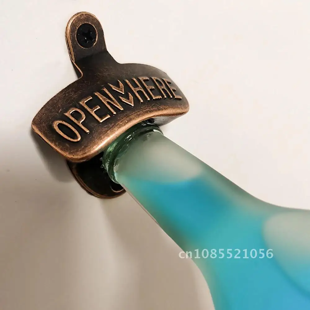 

Vintage Retro Wall Mounted Kitchen Bottle Opener Hanging Alloy Open Beer Tools Available Party Bar Gadgets Kitchen Accessories