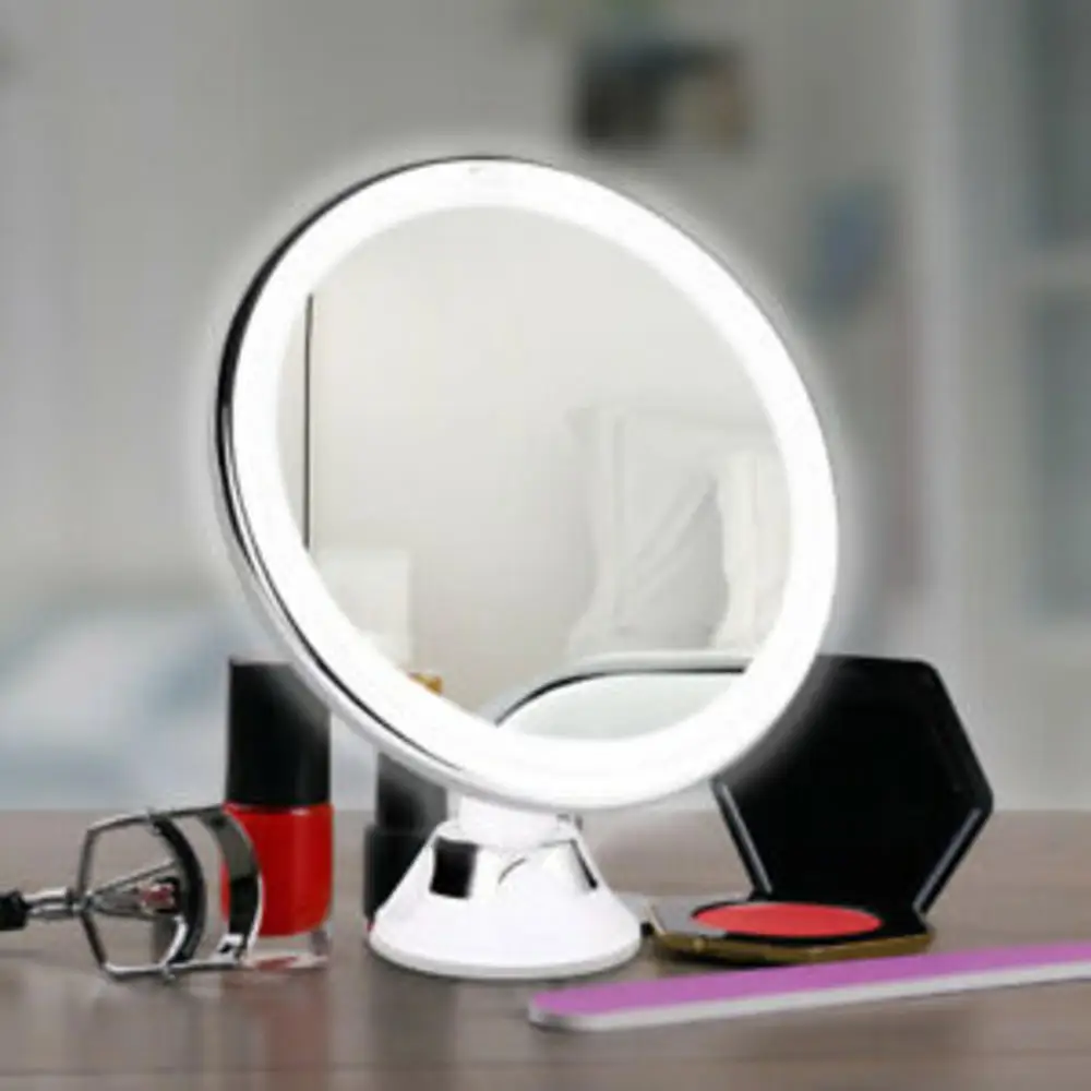 

10X Magnifying LED Makeup Mirror 360 Degree Rotating Cosmetic Vanity Makeup Mirror Suction Cup Bathroom Shower Mirror