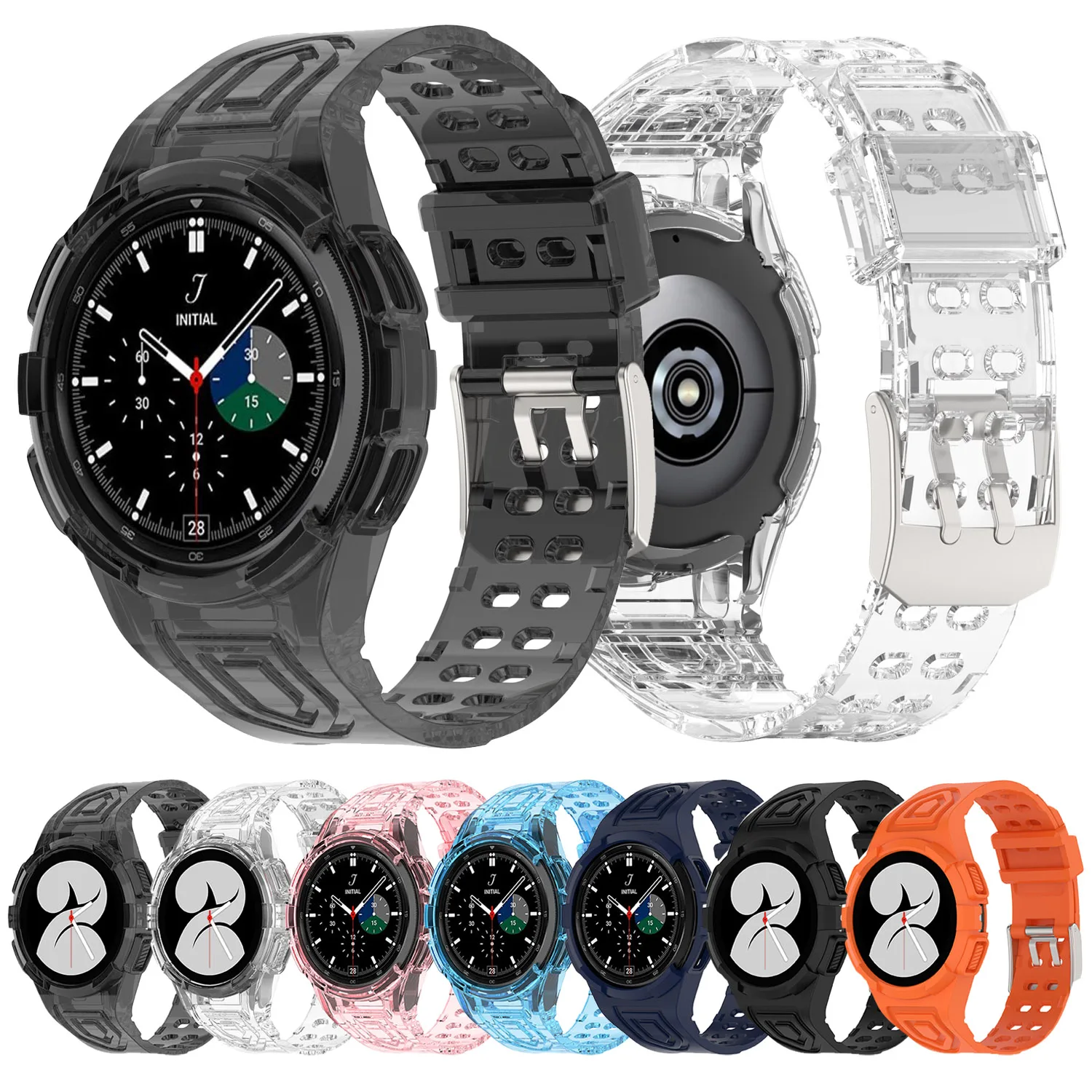Transparante Clear Strap + Case For Samsung Galaxy Watch 4 classic 46mm / Galaxy Watch4 44mm 40mm Sports Silicone Band Bracelet
Transparante Clear Strap + Case For Samsung Galaxy Watch 4 classic 46mm / Galaxy Watch4 44mm 40mm Sports Silicone Band Bracelet