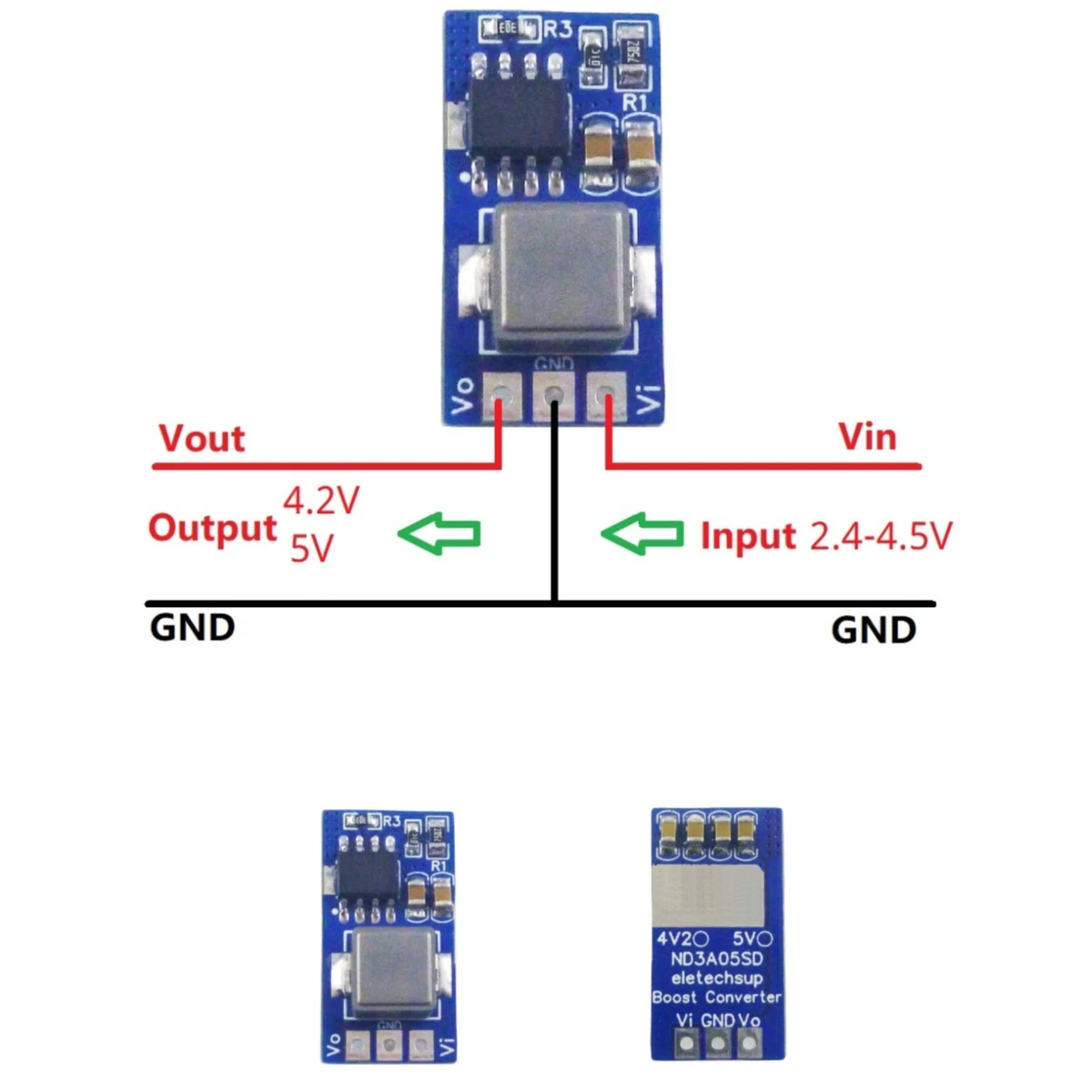 5V/3.5A Boost Synchronous Regulator Step-up DC-DC Converter 2.5-4.5V to 4.2V 5V OTP OCP SCP Protection PWM PSM for Quadcopter
5V/3.5A Boost Synchronous Regulator Step-up DC-DC Converter 2.5-4.5V to 4.2V 5V OTP OCP SCP Protection PWM PSM for Quadcopter