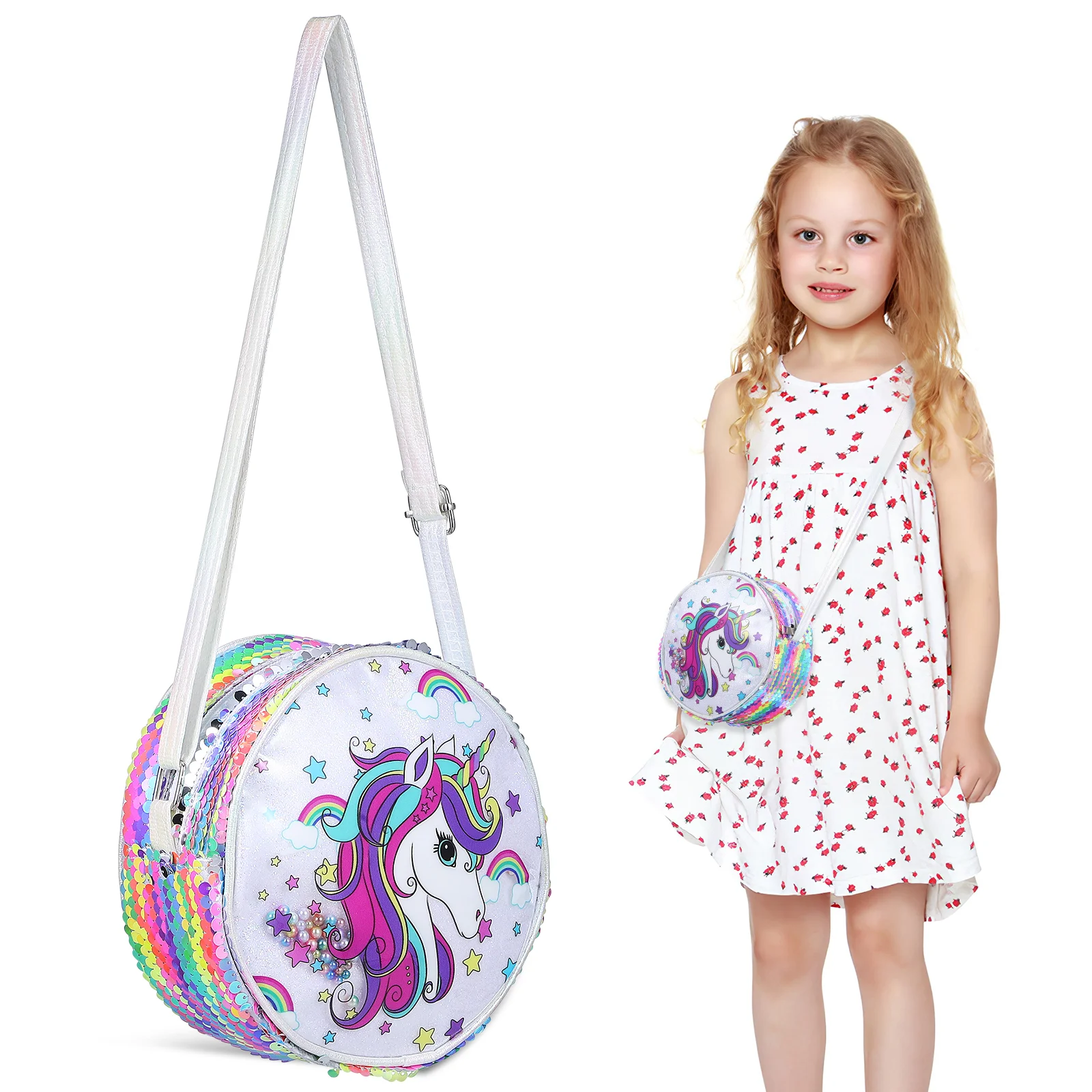 

Sequined Unicorn Little Girl Purse Crossbody Bag Messenger For Girls Preteen Gifts