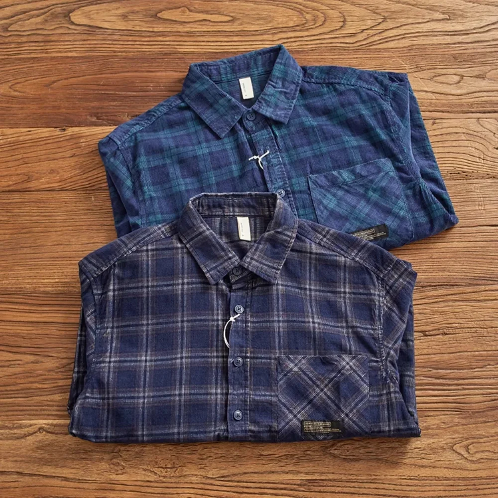 Vintage loose corduroy plaid shirt men's heavy cotton wash to do old pocket cargo fashion
Vintage loose corduroy plaid shirt men's heavy cotton wash to do old pocket cargo fashion