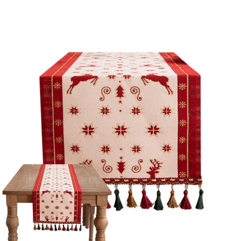 

Зимние коврики, рождественские коврики для стола, хлопковые льняные коврики для стола с искусственными рождественскими подарками для друзей и семьи