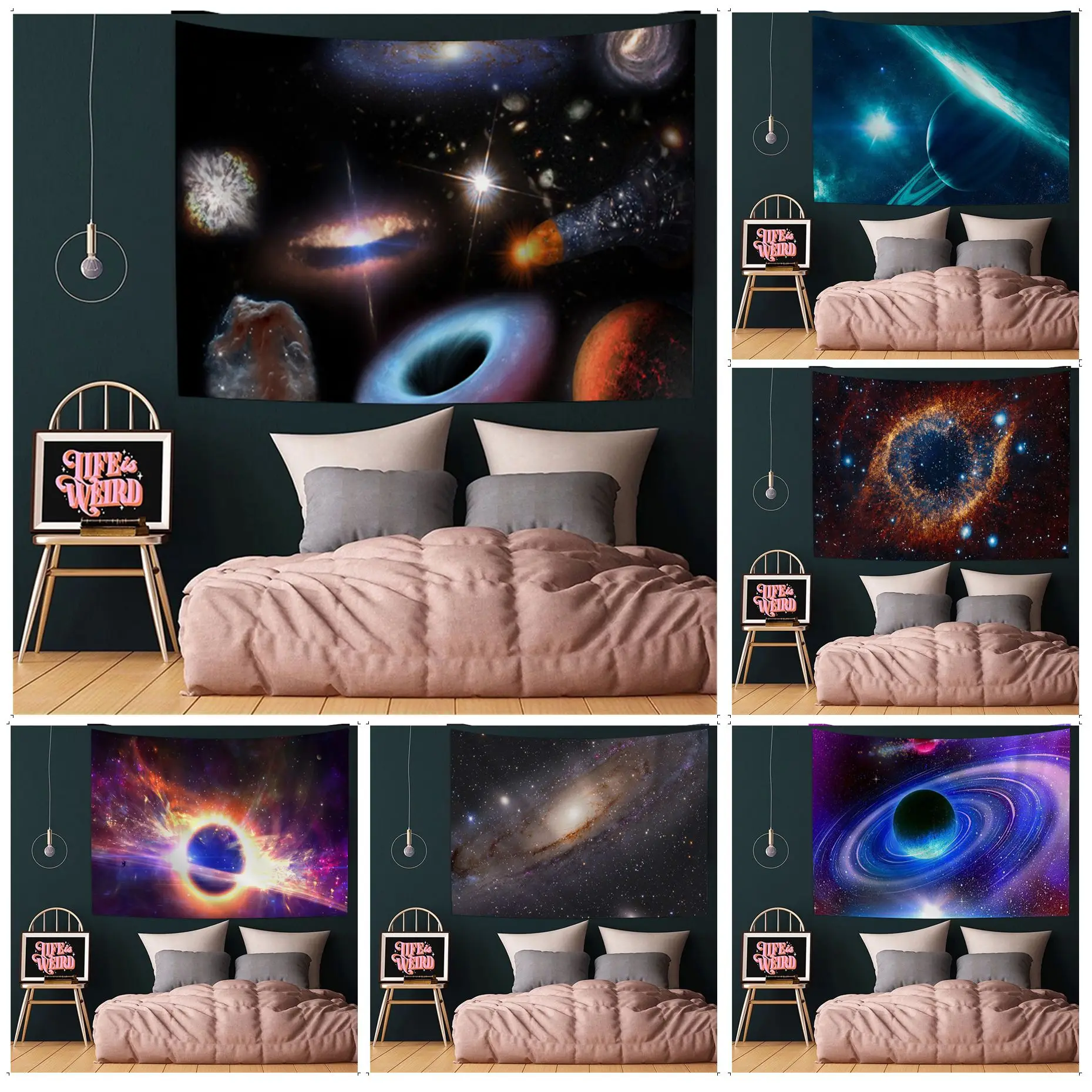 

Galaxy Space Star Tapestry Anime Tapestry Hanging Tarot Hippie Wall Rugs Dorm Home Decor