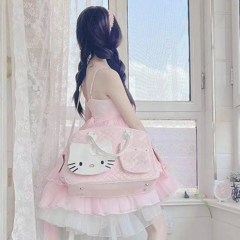 Дорожная сумка Hellokittys Sanrios, вместительная сумка-мессенджер через плечо с изображением аниме в форме сердца для девушек
Дорожная сумка Hellokittys Sanrios, вместительная сумка-мессенджер через плечо с изображением аниме в форме сердца для девушек