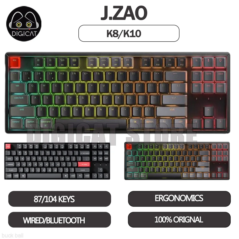 K8 K10 Mechanical Gamer Keyboard 2 Mode USB/Bluetooth Wireless Keyboard 87 104 Keys PBT Gaming Keyboard For Win/Mac/iPad Gifts
K8 K10 Mechanical Gamer Keyboard 2 Mode USB/Bluetooth Wireless Keyboard 87 104 Keys PBT Gaming Keyboard For Win/Mac/iPad Gifts