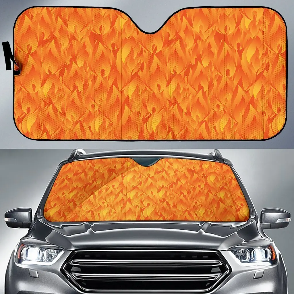 

Flame Fire Pattern Print Auto Sun Shade Car Windshield Window Cover Sunshade