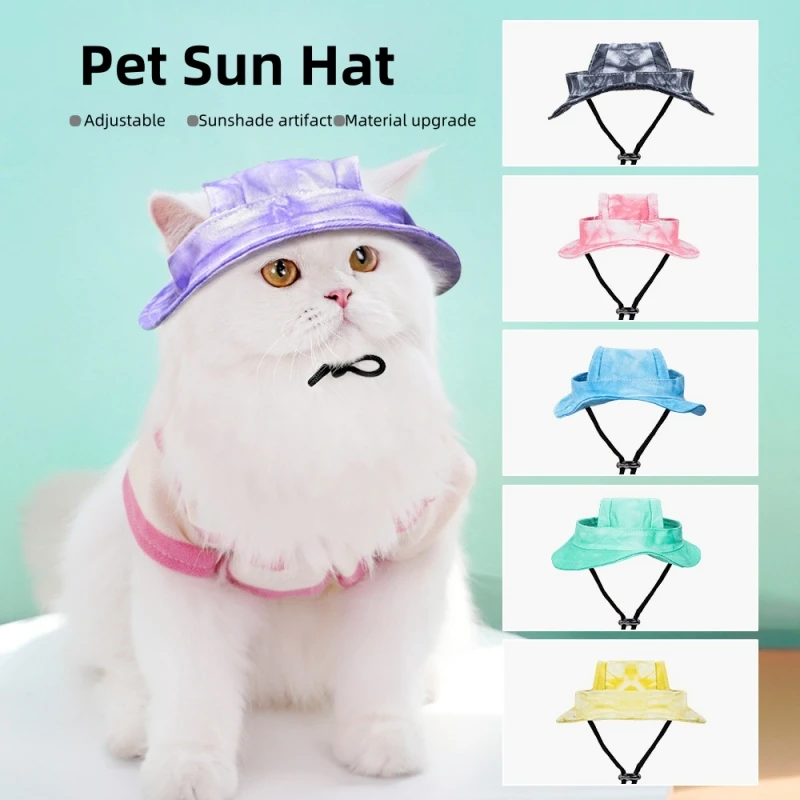 

Dog Cat Hat Sun Hats Dog Baseball Cap Dogs Trucker Hat Pet Hats for Small Medium Dogs Cats with Ear Holes Adjustable Drawstring