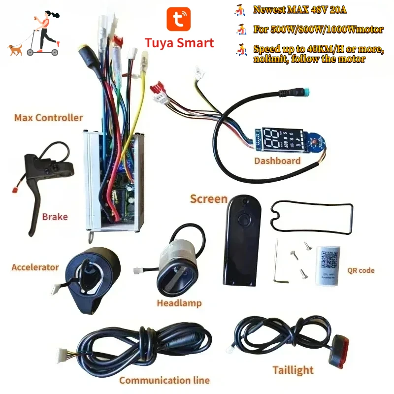48V 20A MAX Scooter Controller Bluetooth Hoverboard with Tuya for 10Inch FOSTON X-Play DIGMA Max Speed Above 40Km/h No Limit
48V 20A MAX Scooter Controller Bluetooth Hoverboard with Tuya for 10Inch FOSTON X-Play DIGMA Max Speed Above 40Km/h No Limit