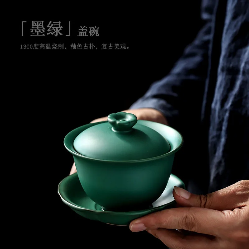 

Tureen Kung Fu Tea Set Gaiwan Tea Cup Japanese Style Coarse Pottery Tea Brewing Bowl Ceramic Tea Bowl Tea Brewing Bowl
