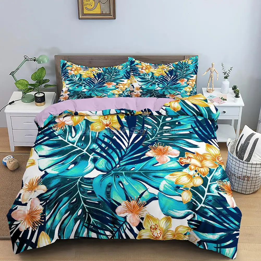 Tropical Leaves Flowers Duvet Cover 3D Print Comforter Bedding Set Single/Double/Queen/King Full Size Bed Quilt Cover Pillowcase
Tropical Leaves Flowers Duvet Cover 3D Print Comforter Bedding Set Single/Double/Queen/King Full Size Bed Quilt Cover Pillowcase