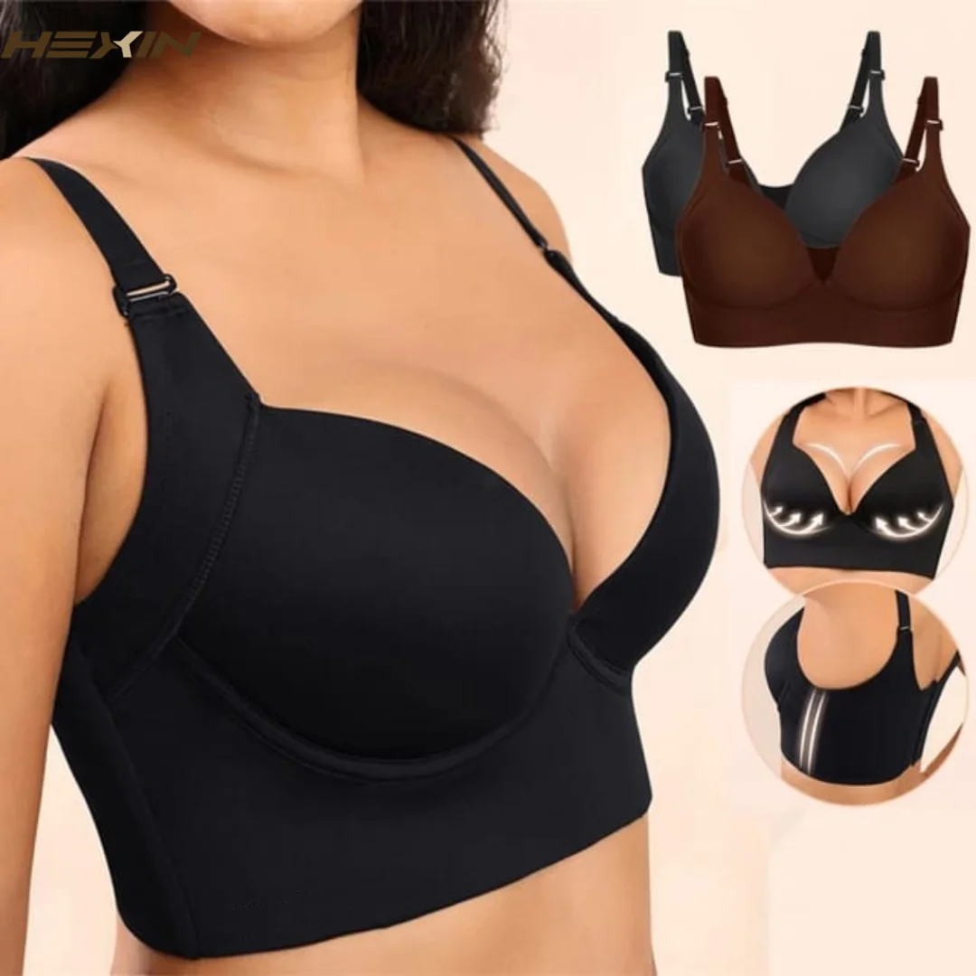 

Women Deep Cup Bra Hide Back Fat Full Back Coverage Underwire Bra with Shapewear Incorporated Push Up Sports T Shirts New Bras