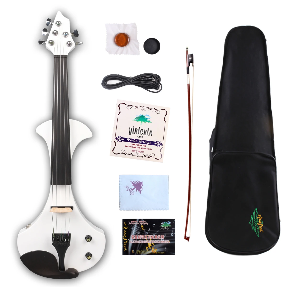 5 string white color Yinfente 4/4 Electric Violin Guitar Shape Sweet Sound Free Case #EV24-9
5 string white color Yinfente 4/4 Electric Violin Guitar Shape Sweet Sound Free Case #EV24-9