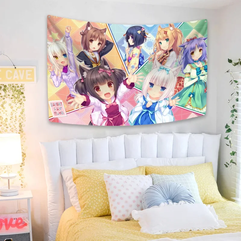 Kawaii Anime Tapestry Nekopara Printed Cute Wall Hanging Room Decor Large Fabric Of Dorm Backdrop Cloth Sofa Blanket
Kawaii Anime Tapestry Nekopara Printed Cute Wall Hanging Room Decor Large Fabric Of Dorm Backdrop Cloth Sofa Blanket