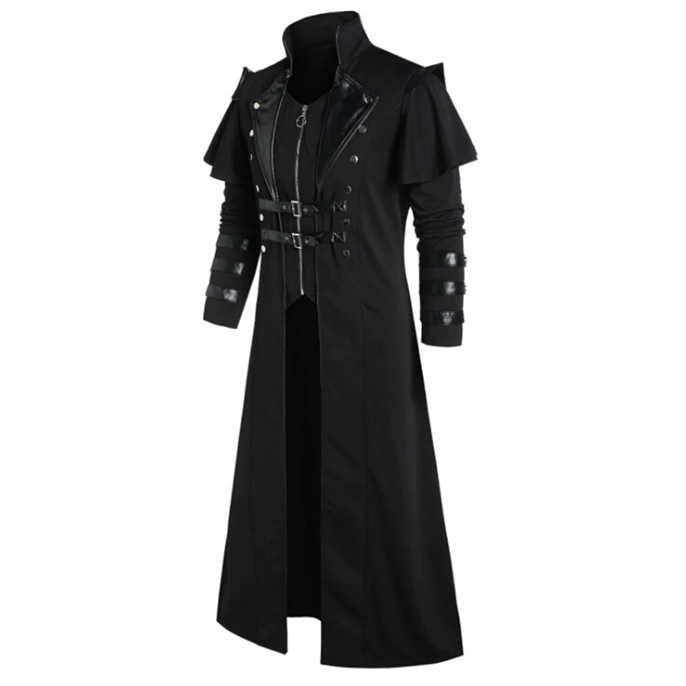 

2022 Fashion Dress Steampunk Tailcoat Jacket Victorian Assassin Black Comfortable Elf Pirate Gothic High Quality