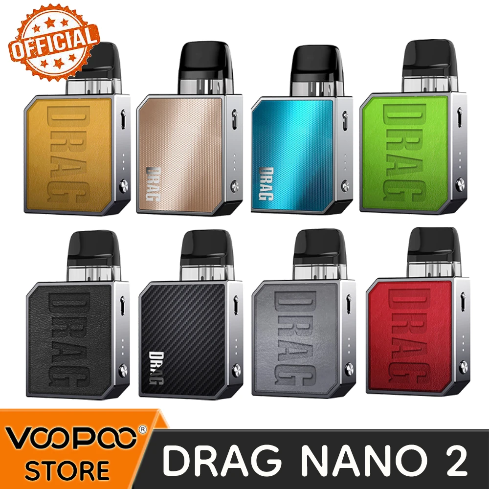 

Официальный VOOPOO Drag Nano 2 Pod 20 Вт комплект 2 мл 0.8ohm 1.2ohm Заправляемый сверху картридж 800 мАч батарея Vape Pod электронная сигарета испаритель